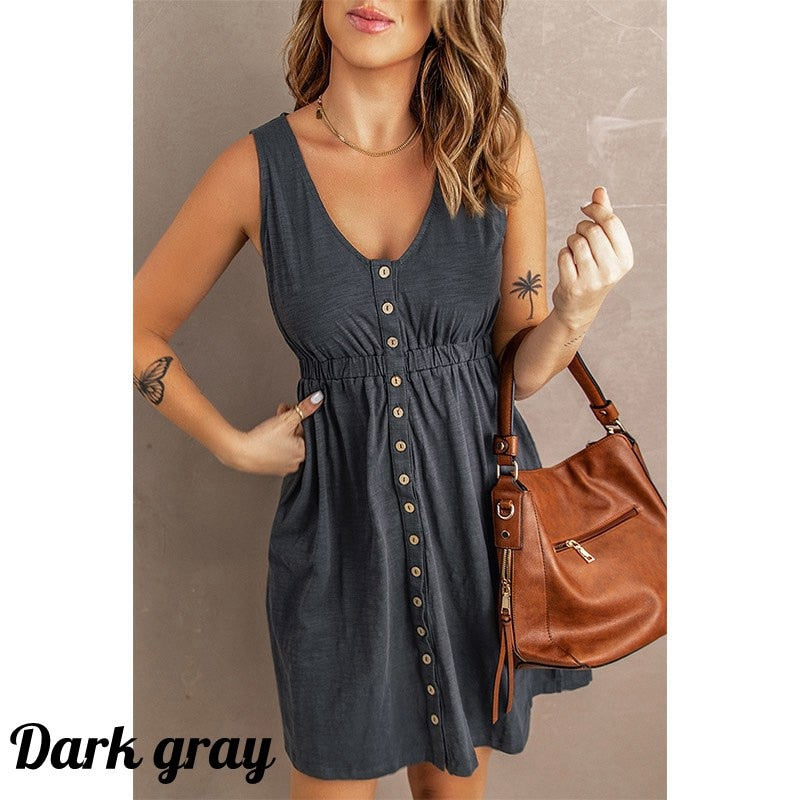 Button Front Cotton Dress