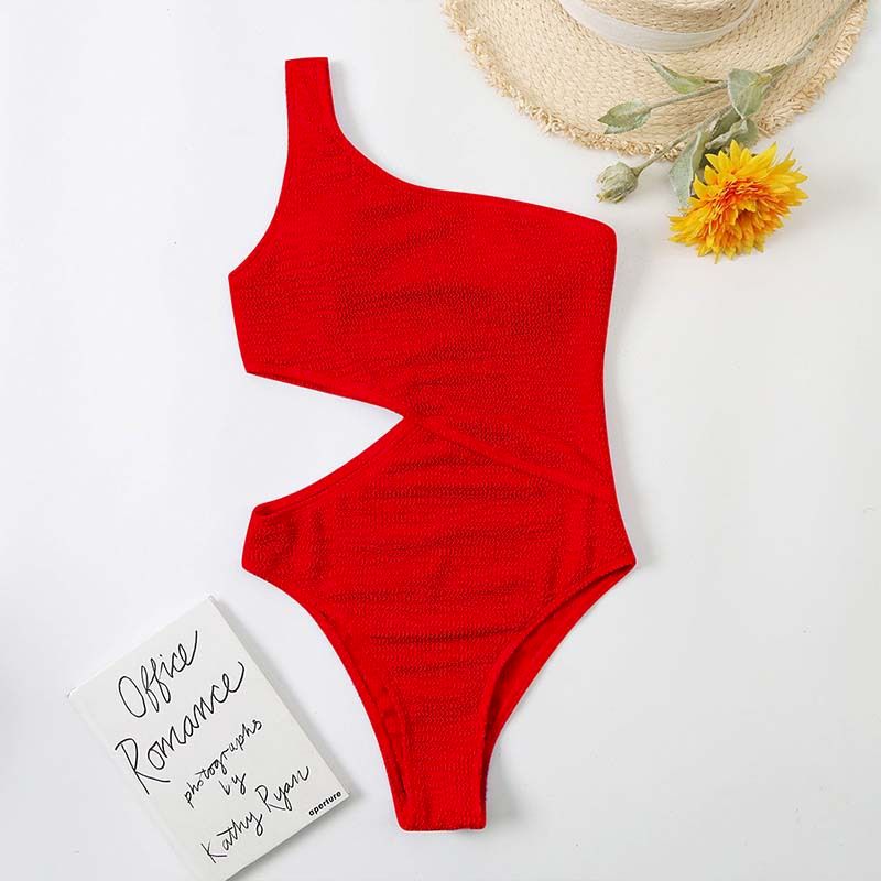 One Shoulder with Cutout One Piece Swimsuit