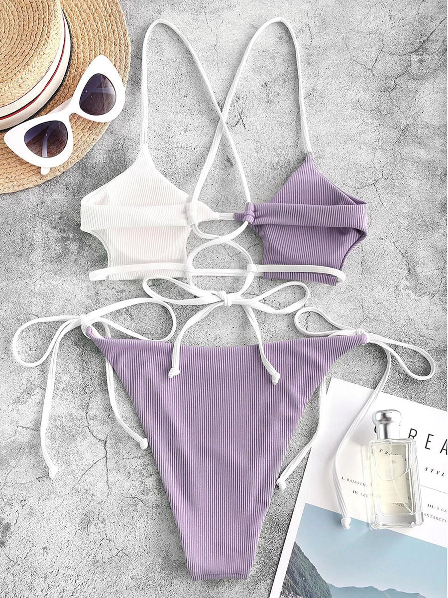 Keyhole Cutout String Bikini