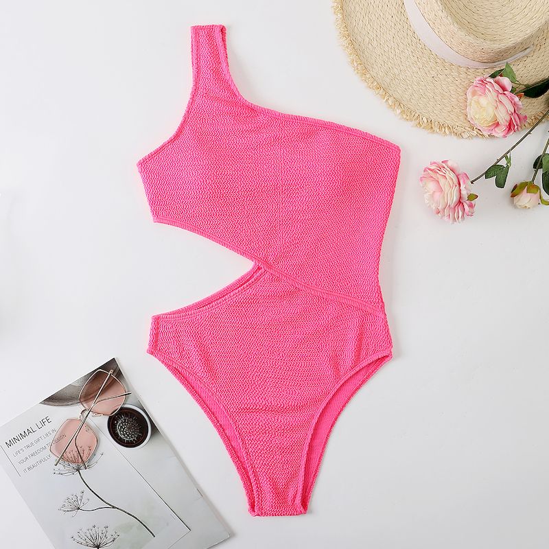 One Shoulder with Cutout One Piece Swimsuit