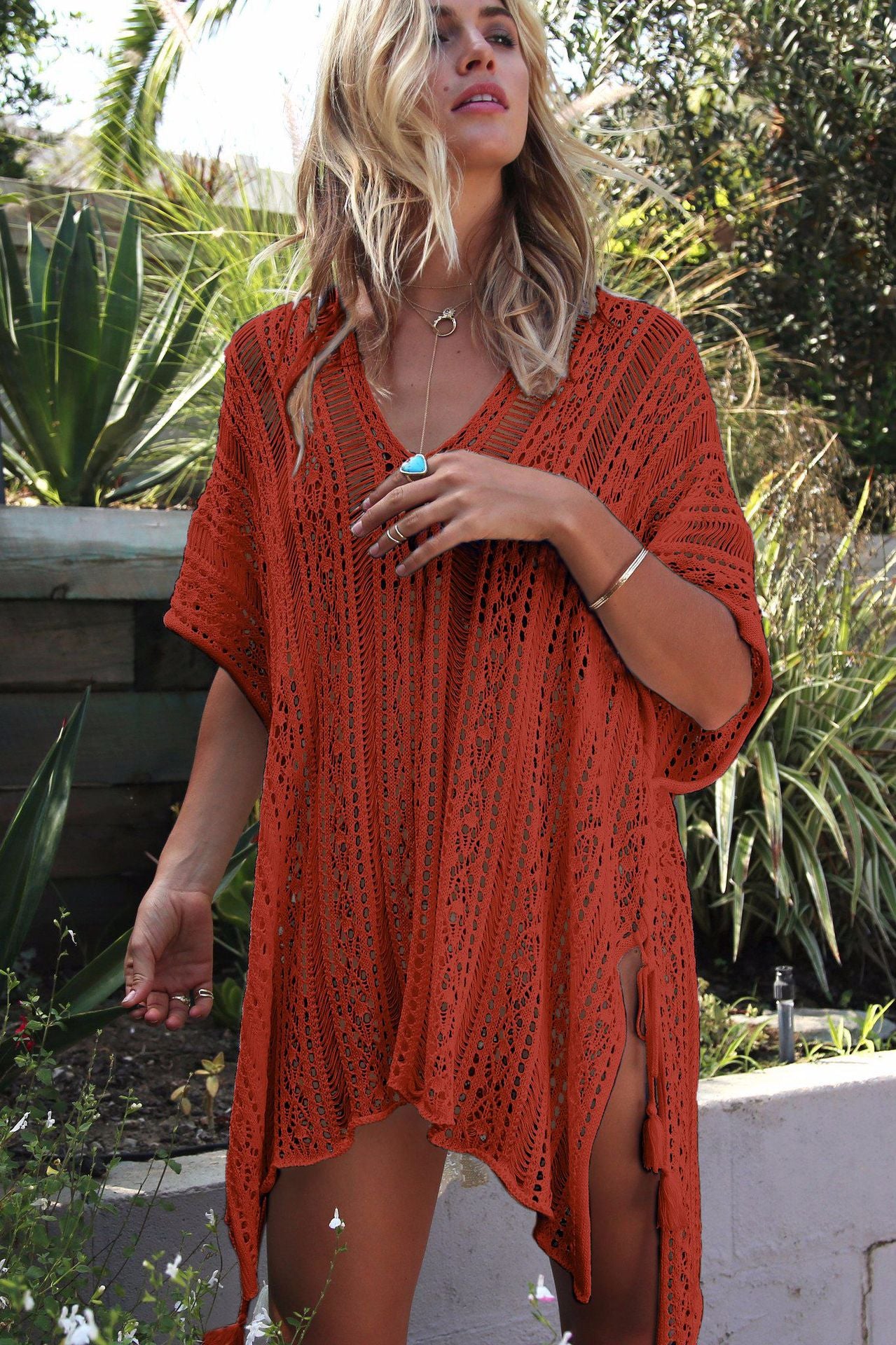 Boho Knit Tunic Swimsuit Coverup