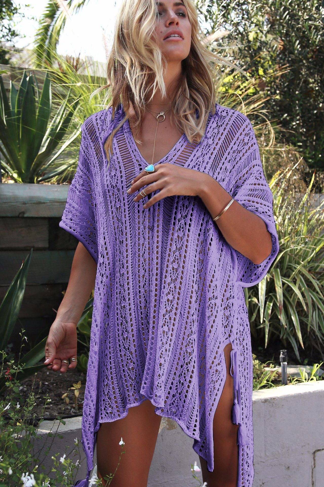 Boho Knit Tunic Swimsuit Coverup