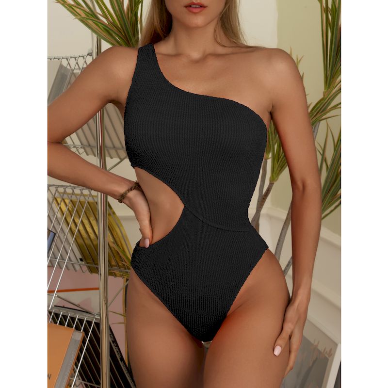 One Shoulder with Cutout One Piece Swimsuit