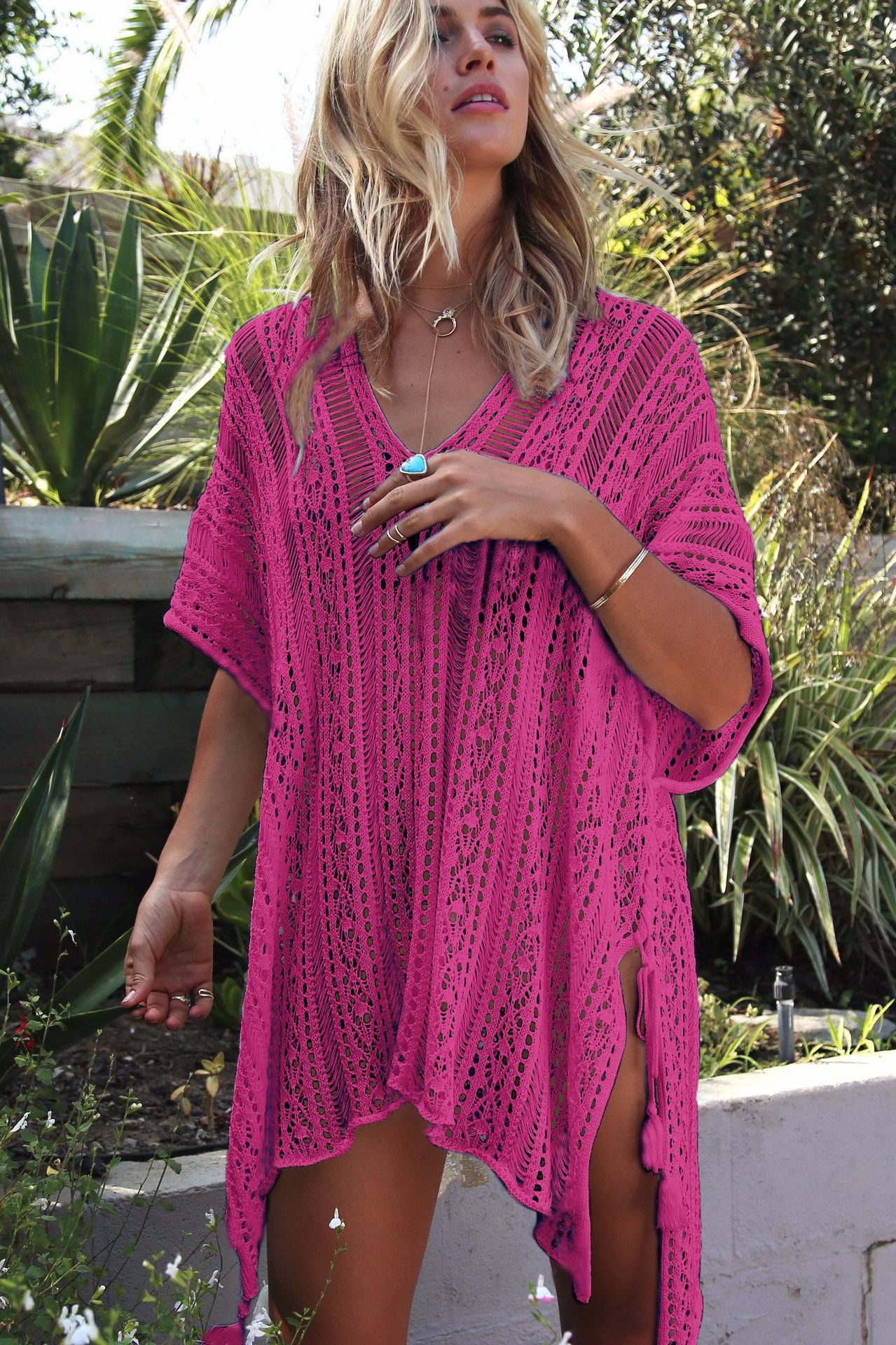 Boho Knit Tunic Swimsuit Coverup